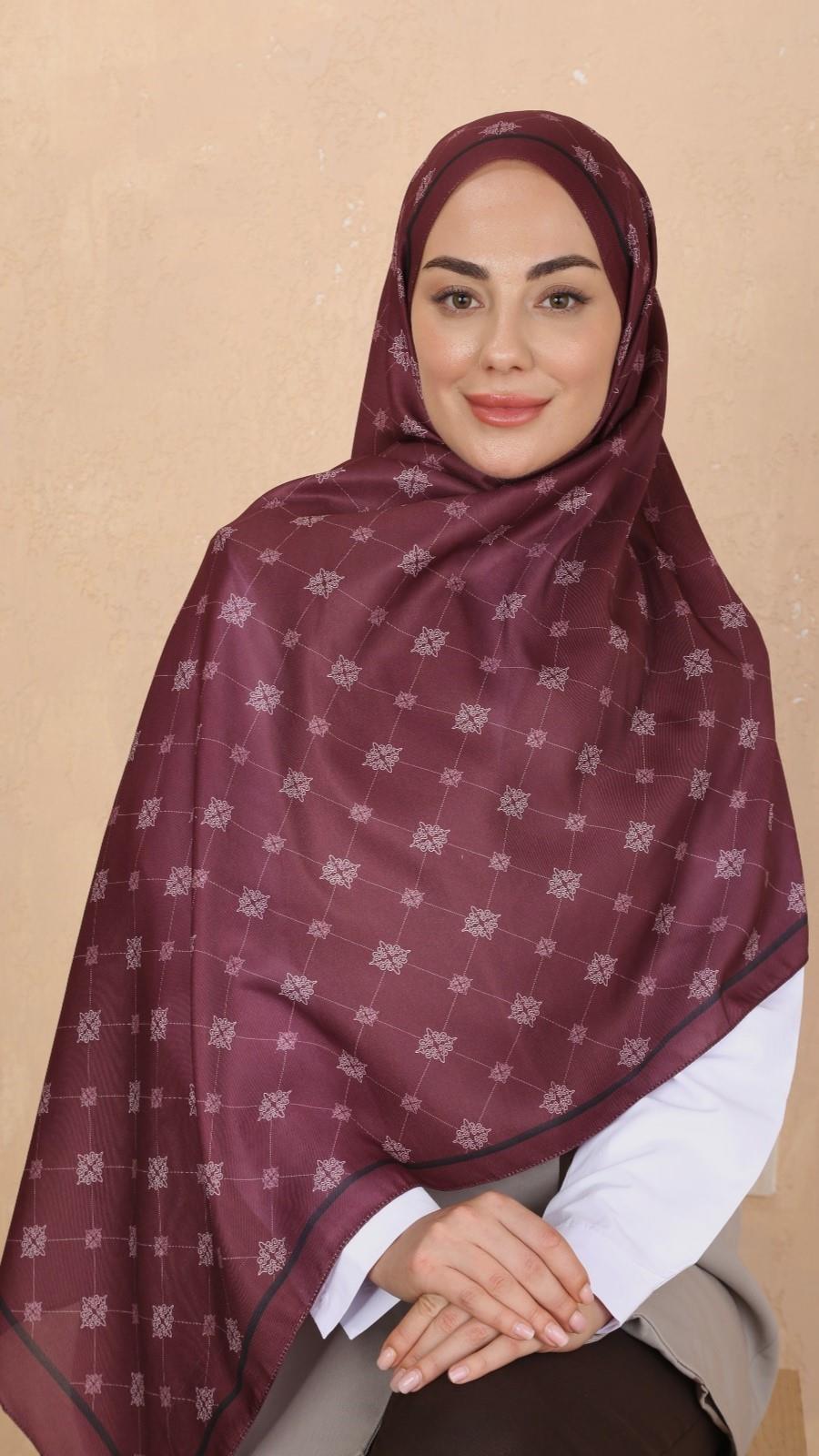 NUR - Bordo Koza Pamuk Şal