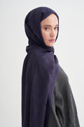 FİRUZE - Morcivert Floş Şal