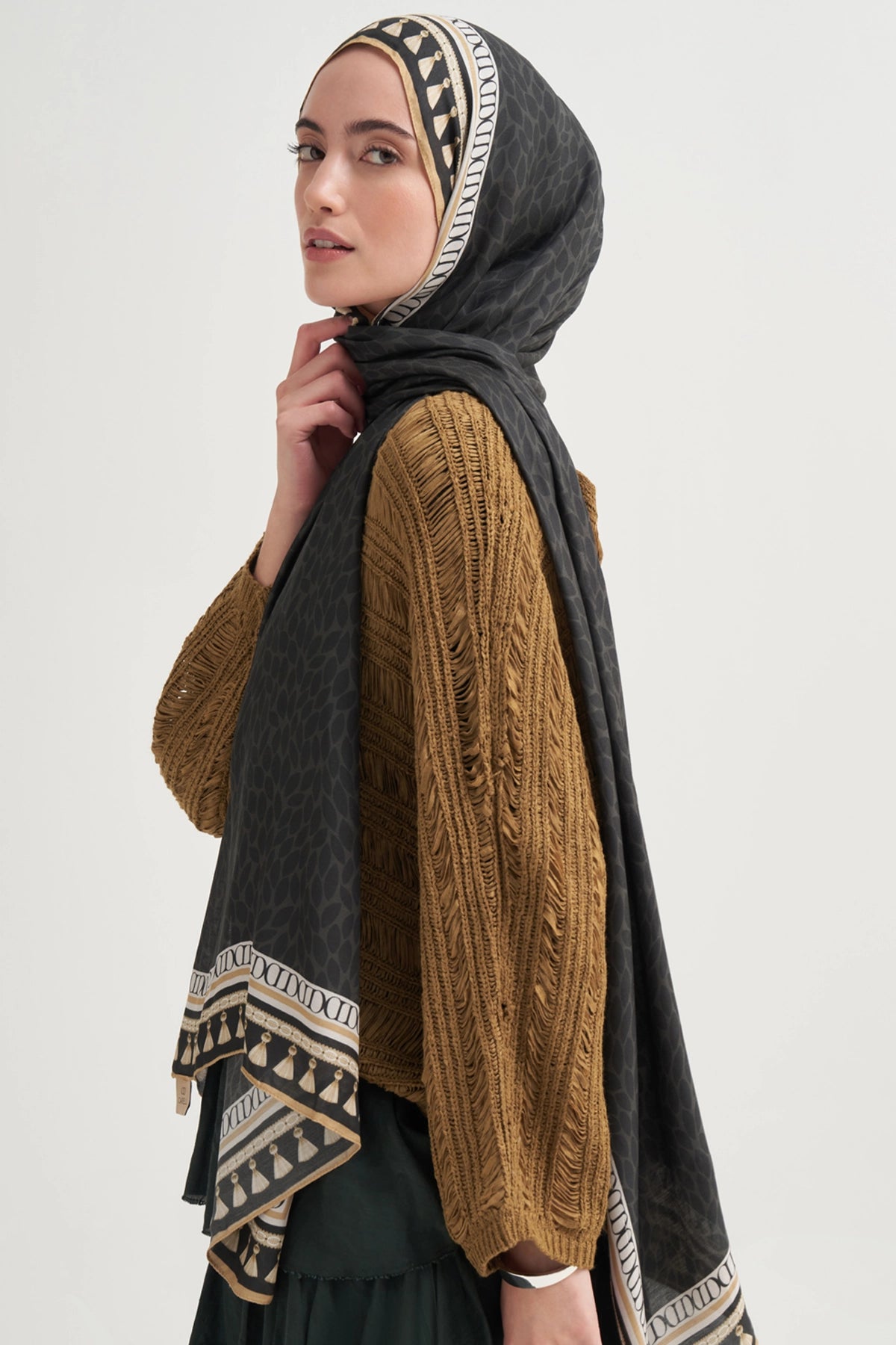 MÜHÜR - Bordo Viskon Şal