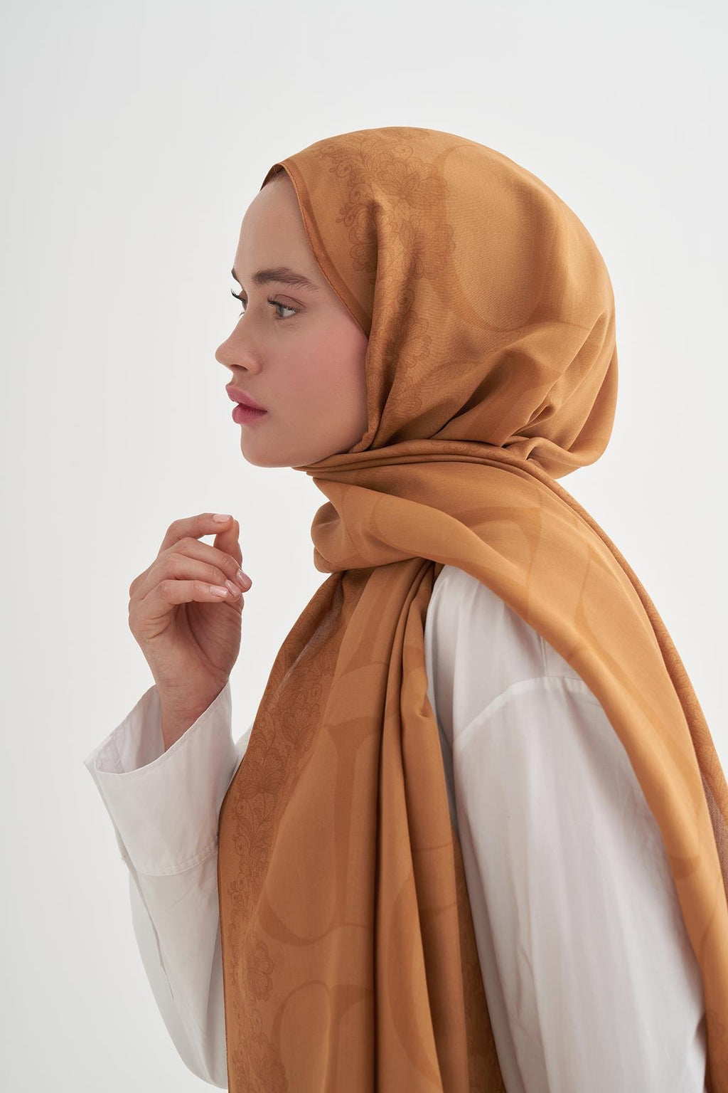 FİRUZE - Hardal Floş Şal