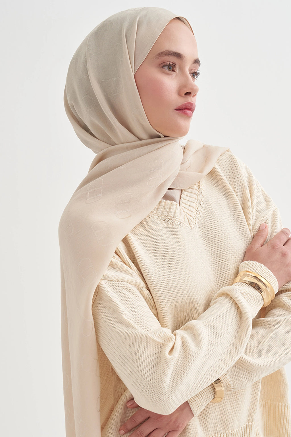 ALYA - Bej Pamuk Şal