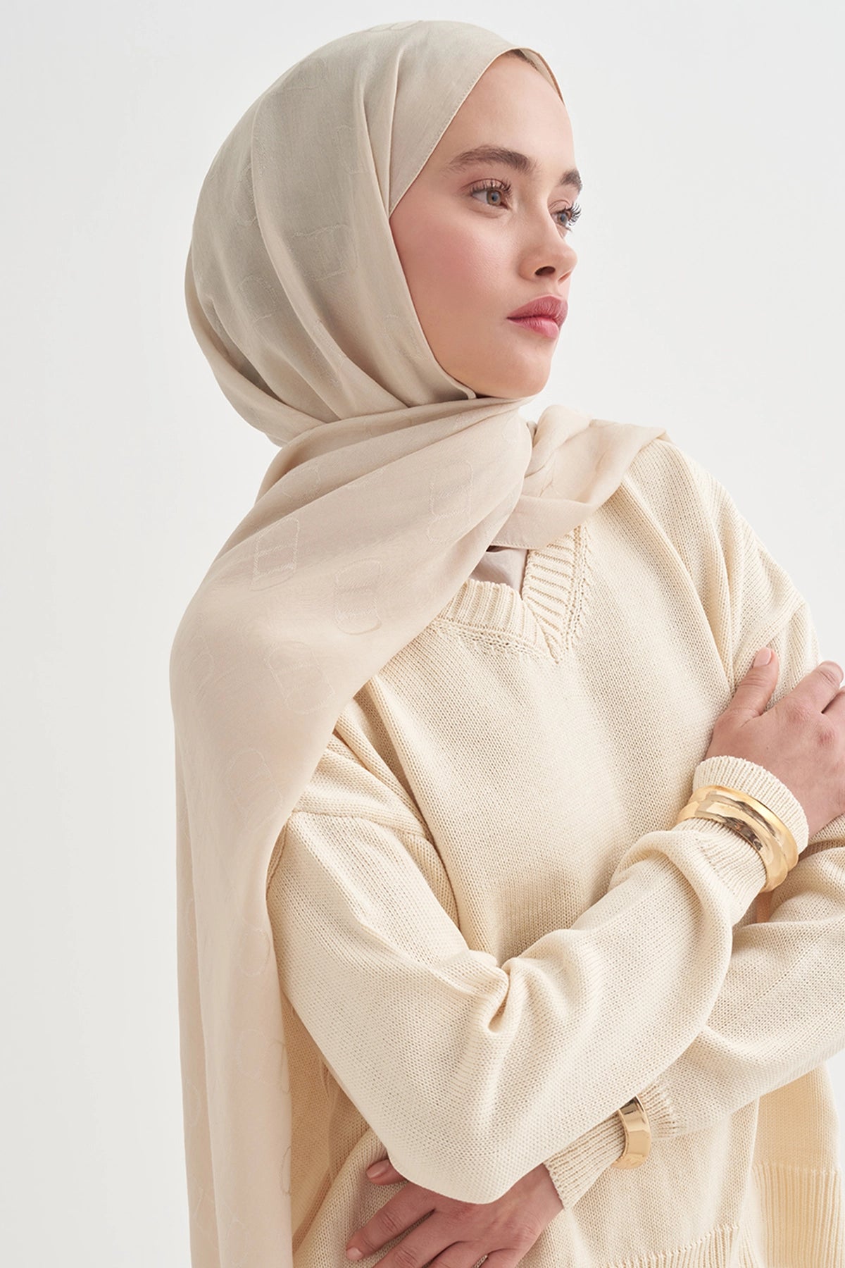 ALYA - Bej Pamuk Şal