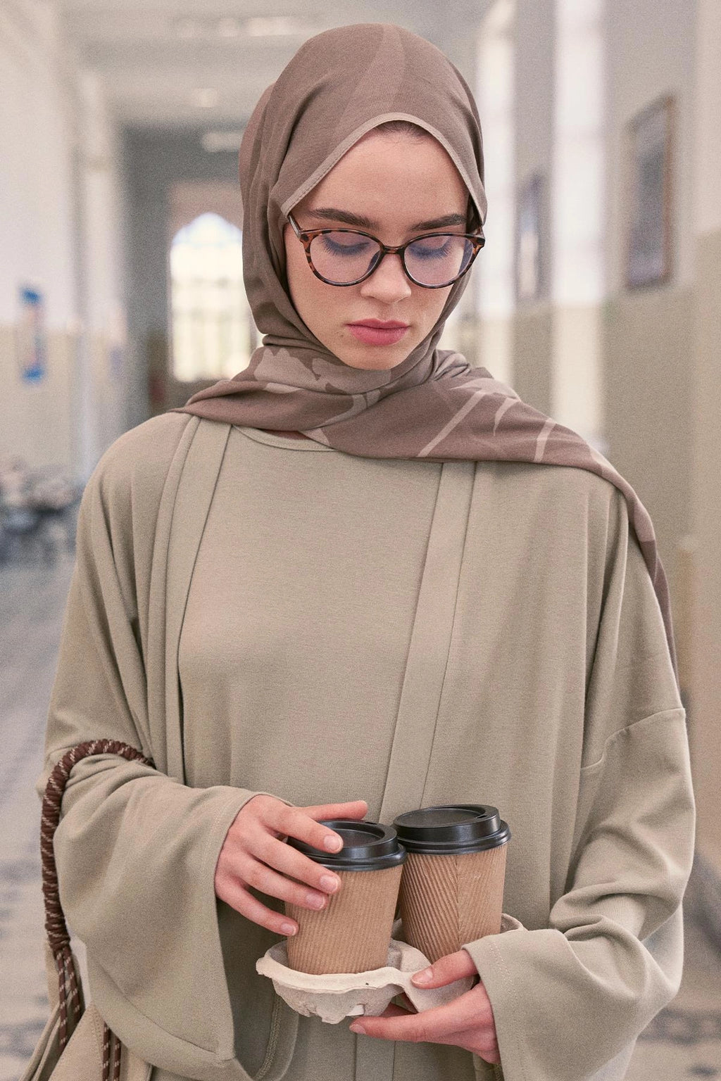 GİZLİ BAHÇE - Sütlü Kahve Floş Şal