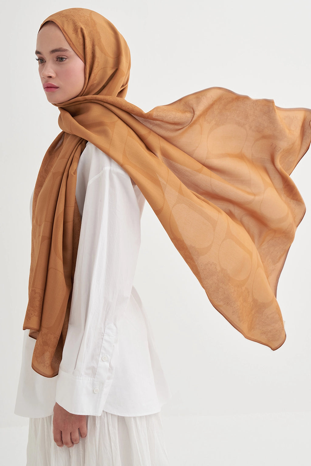 FİRUZE - Hardal Floş Şal