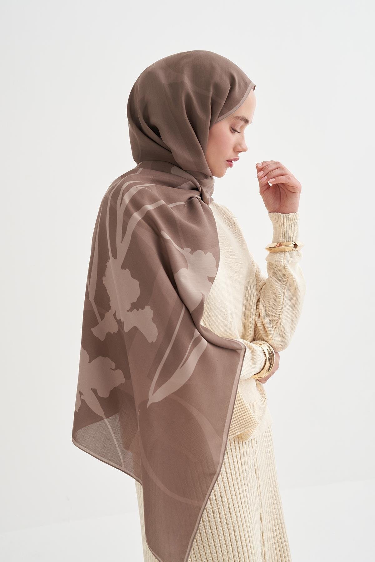 GİZLİ BAHÇE - Sütlü Kahve Floş Şal