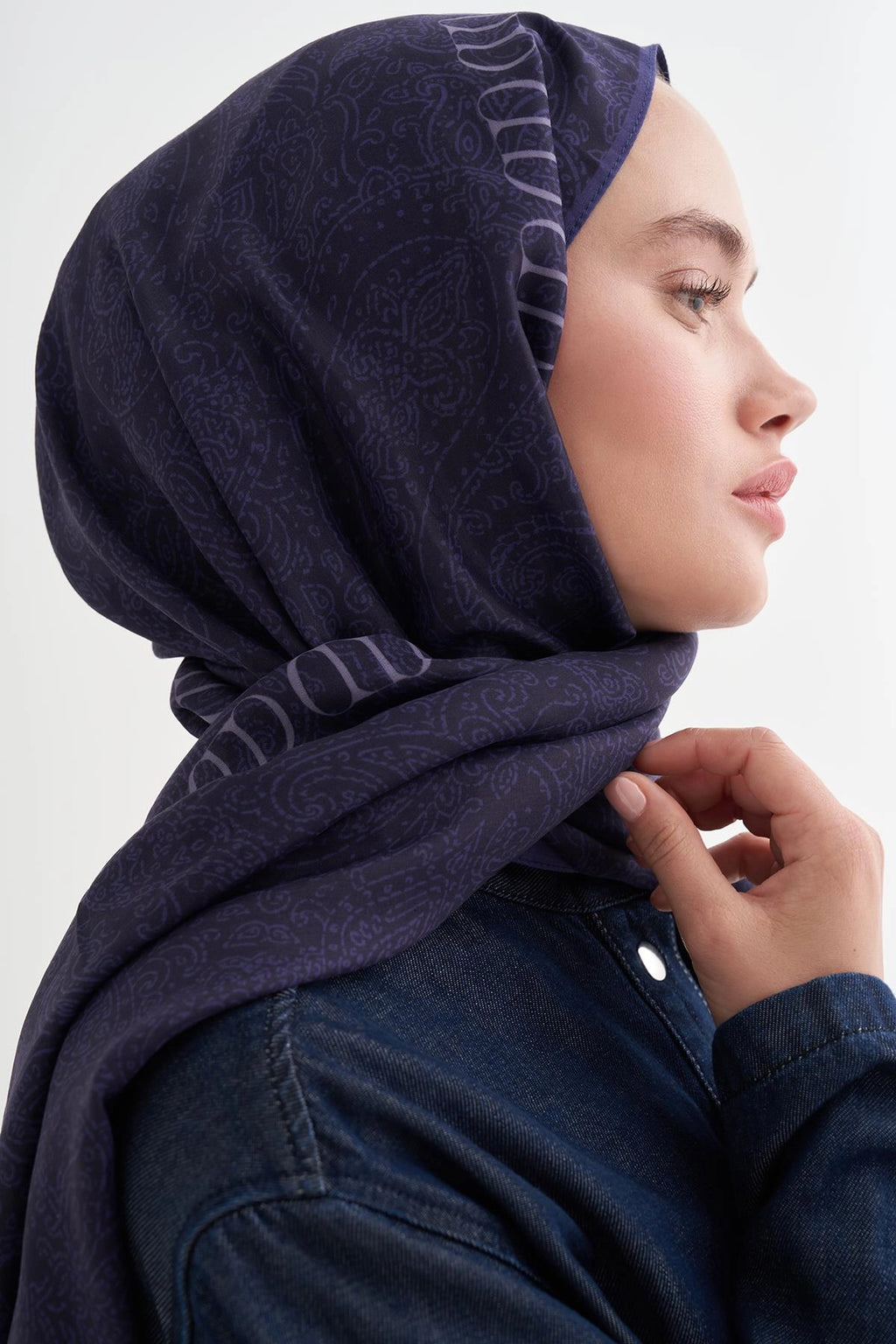 NAZENİN - Morcivert Floş Şal