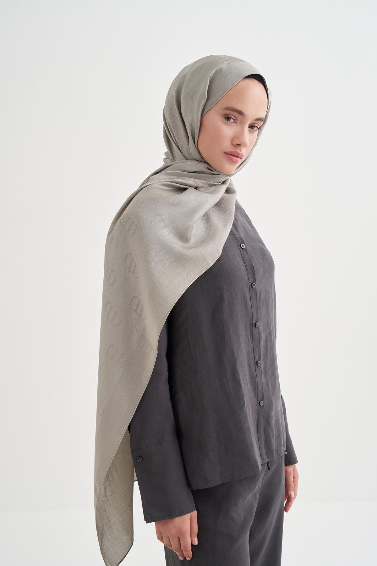 ALYA - Gri Pamuk Şal