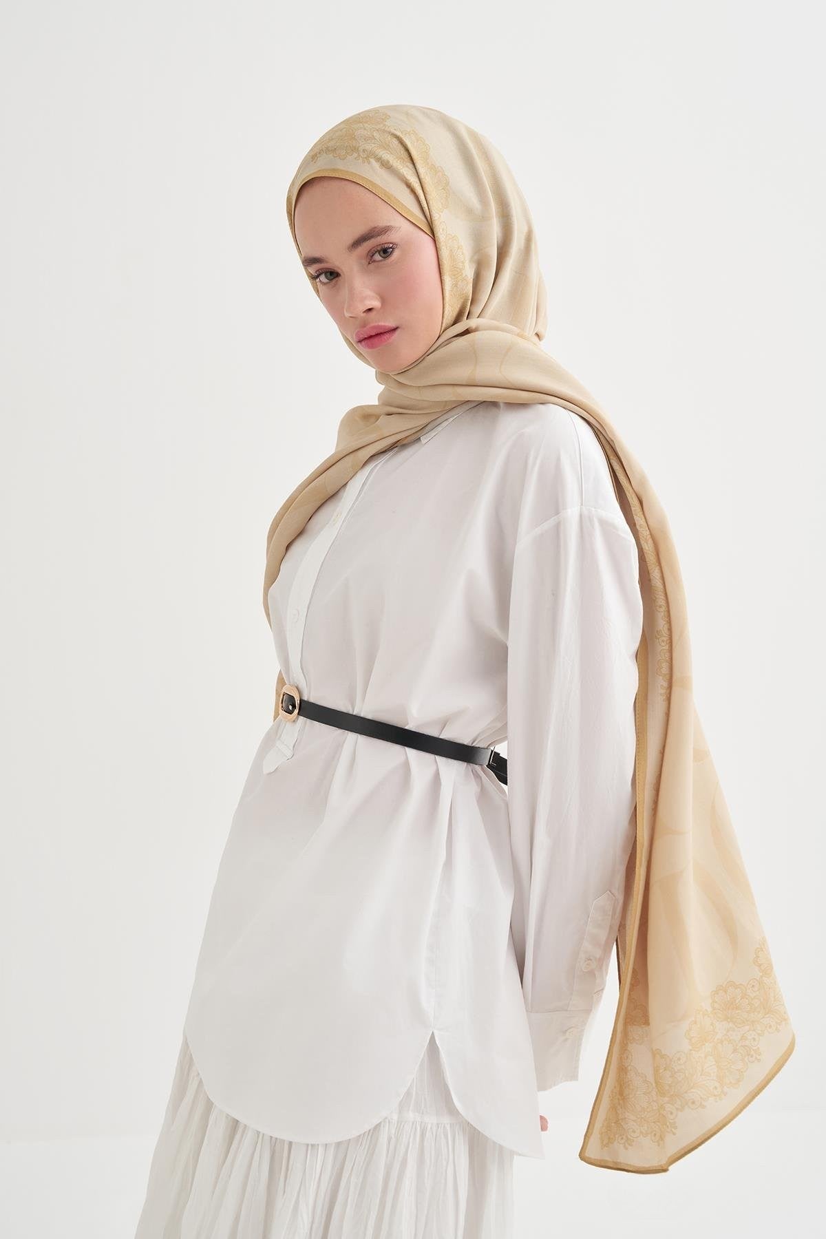 FİRUZE - Sarı Floş Şal