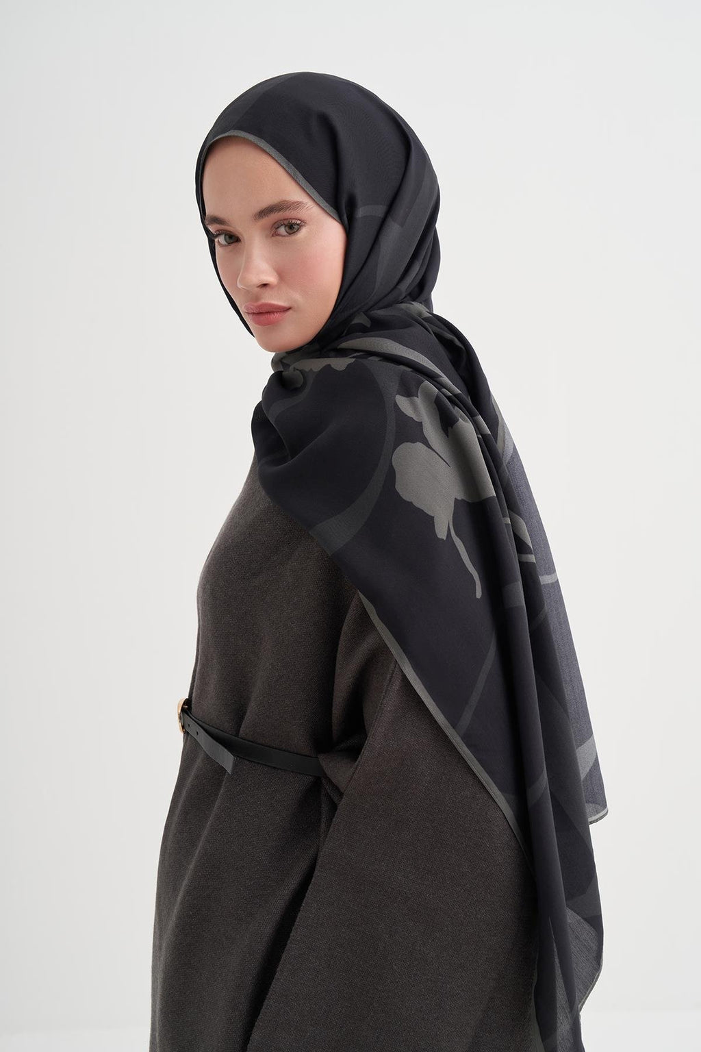 GİZLİ BAHÇE - Antrasit Floş Şal