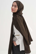 HALE - Acı Kahve Floş Jakar Şal