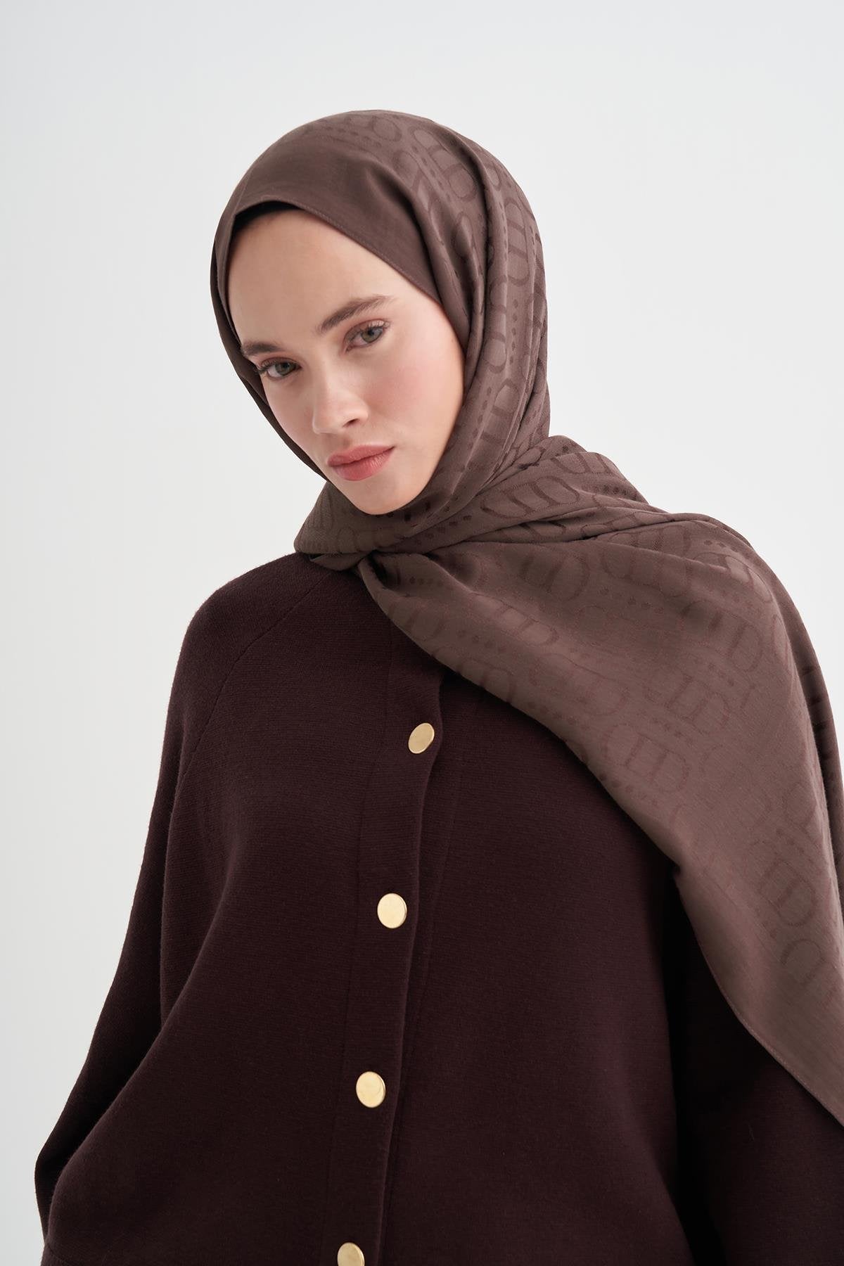 LİVA - Sütlü Kahve Pamuk Şal