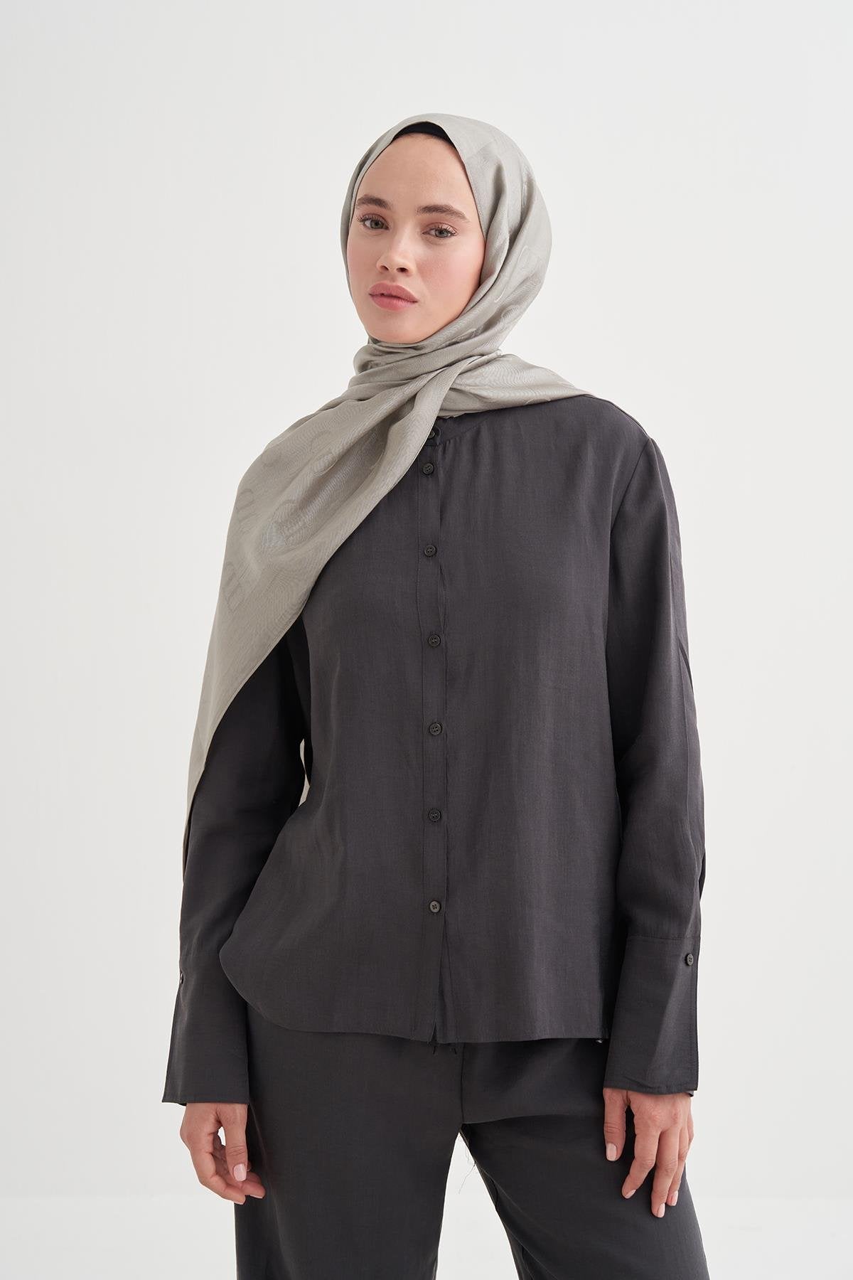 ALYA - Gri Pamuk Şal