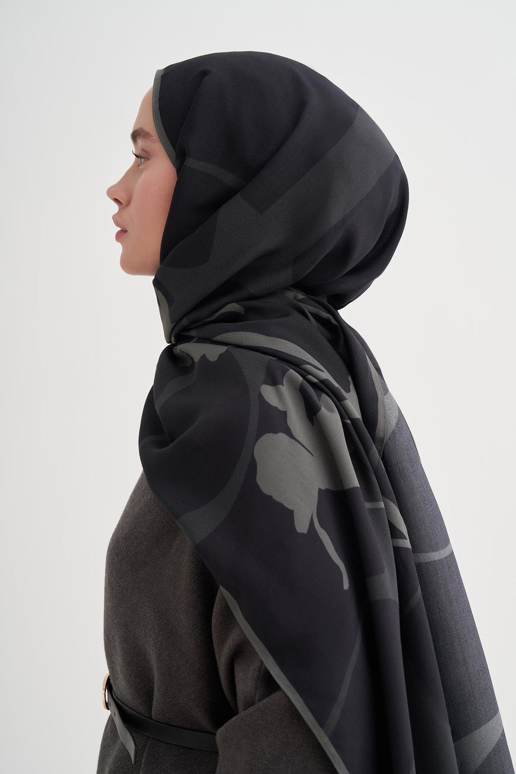GİZLİ BAHÇE - Antrasit Floş Şal
