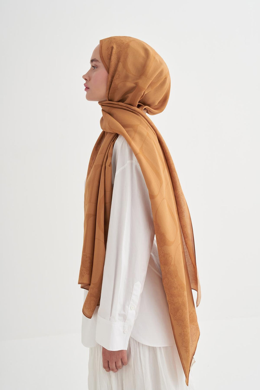 FİRUZE - Hardal Floş Şal