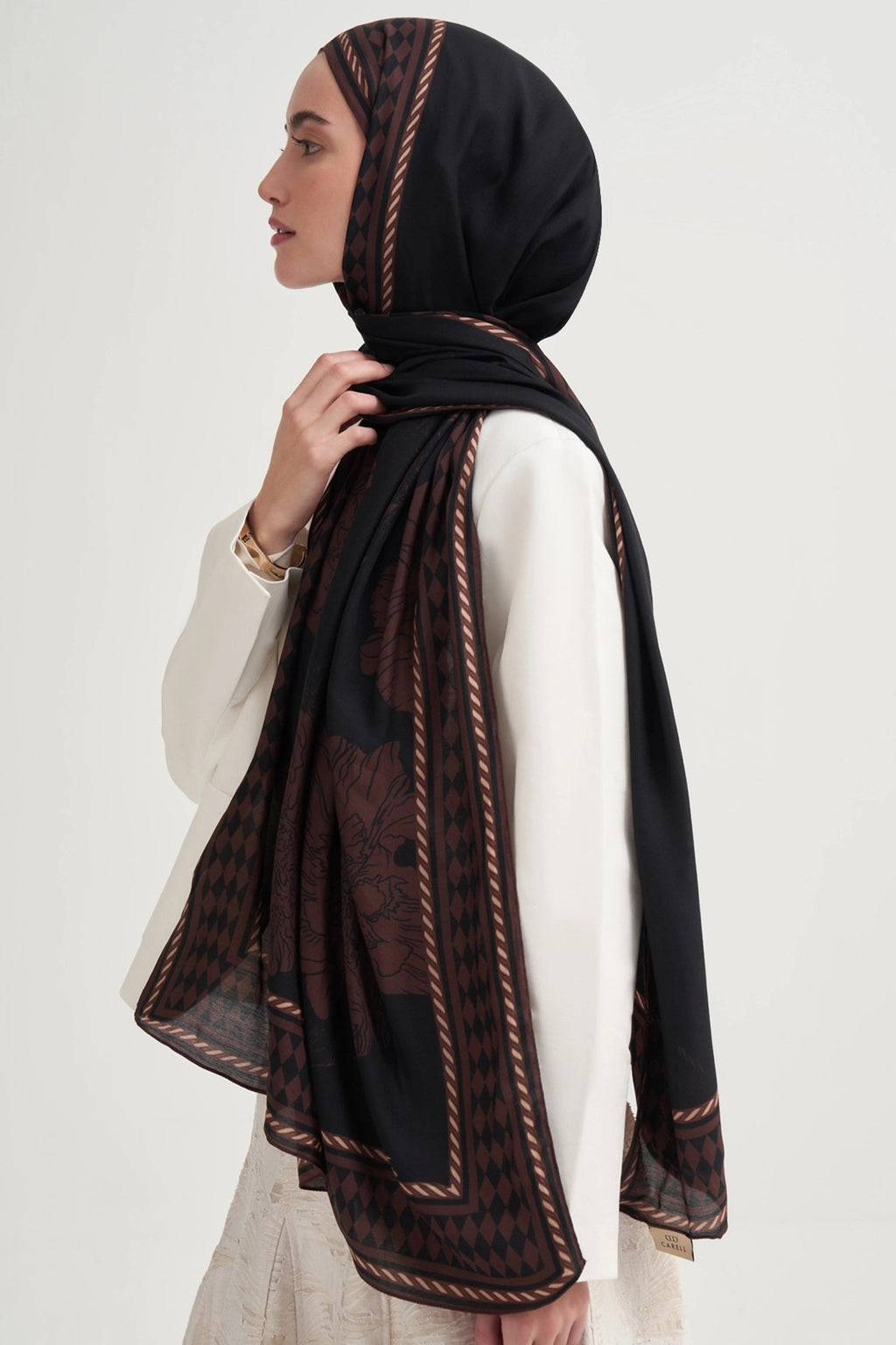 MÜHÜR - Siyah Viskon Şal