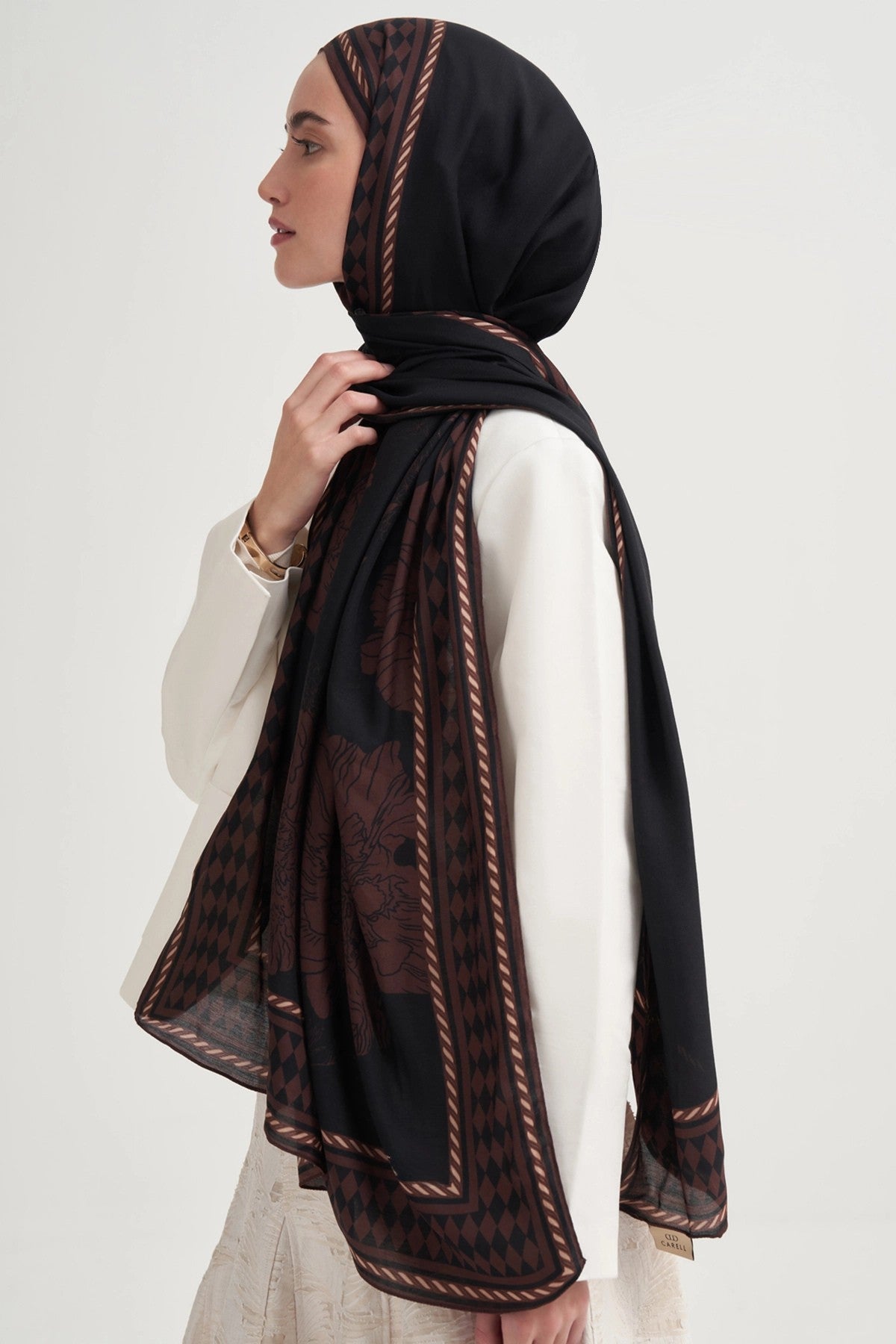 MÜHÜR - Siyah Viskon Şal