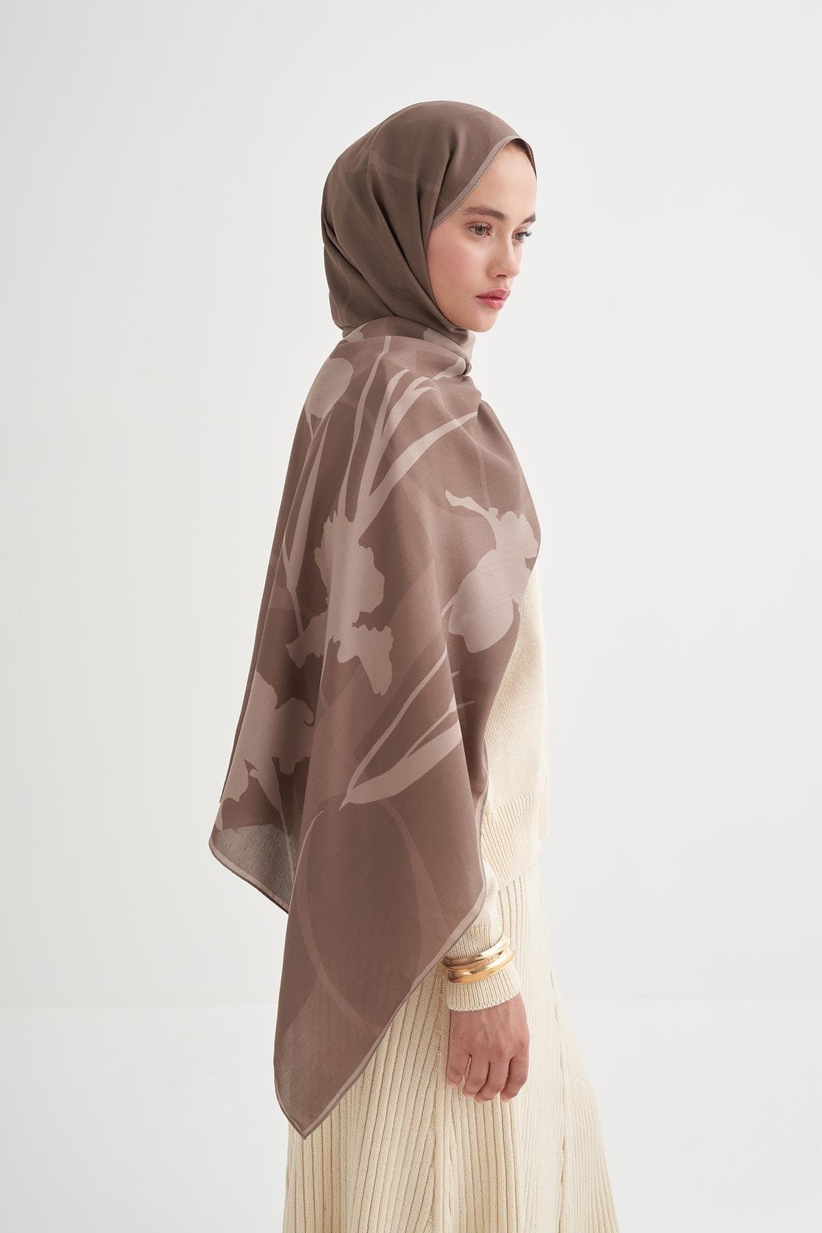 GİZLİ BAHÇE - Sütlü Kahve Floş Şal