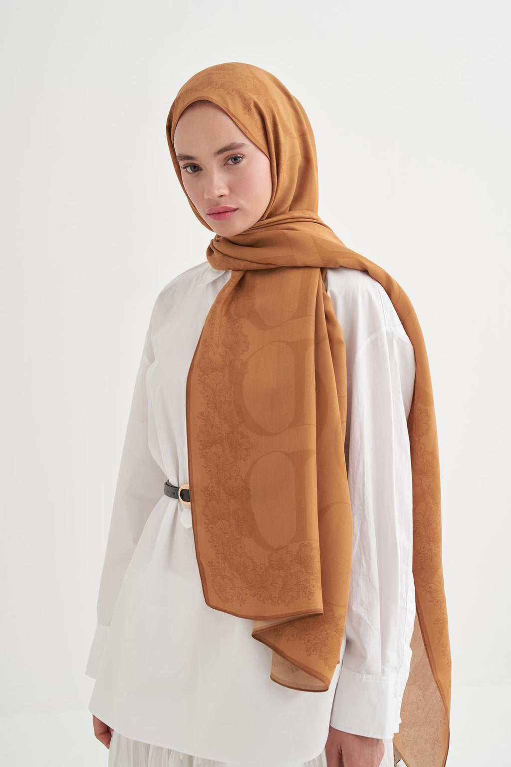 FİRUZE - Hardal Floş Şal