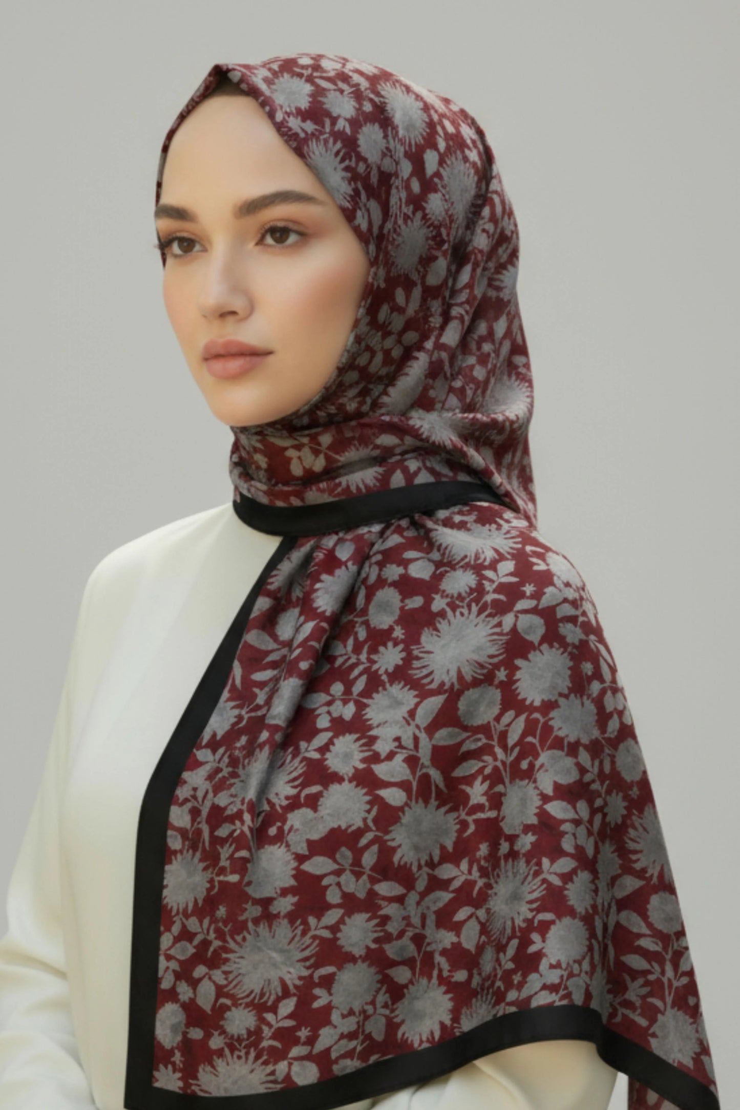 GONCA - Kahve Çiçek Dokulu Şal