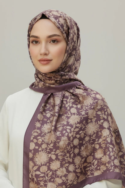 GONCA - Bordo Çiçek Dokulu Şal