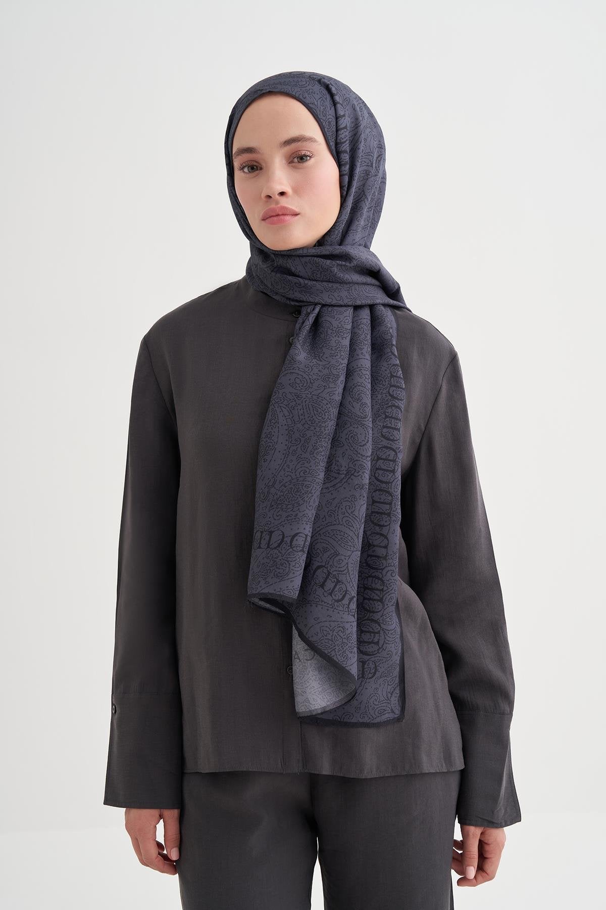 NAZENİN - Füme Floş Şal