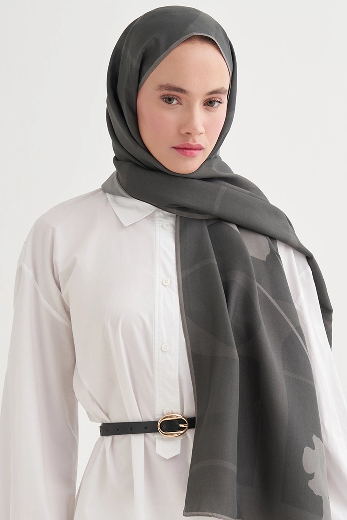 GİZLİ BAHÇE - Koyu Gri Floş Şal