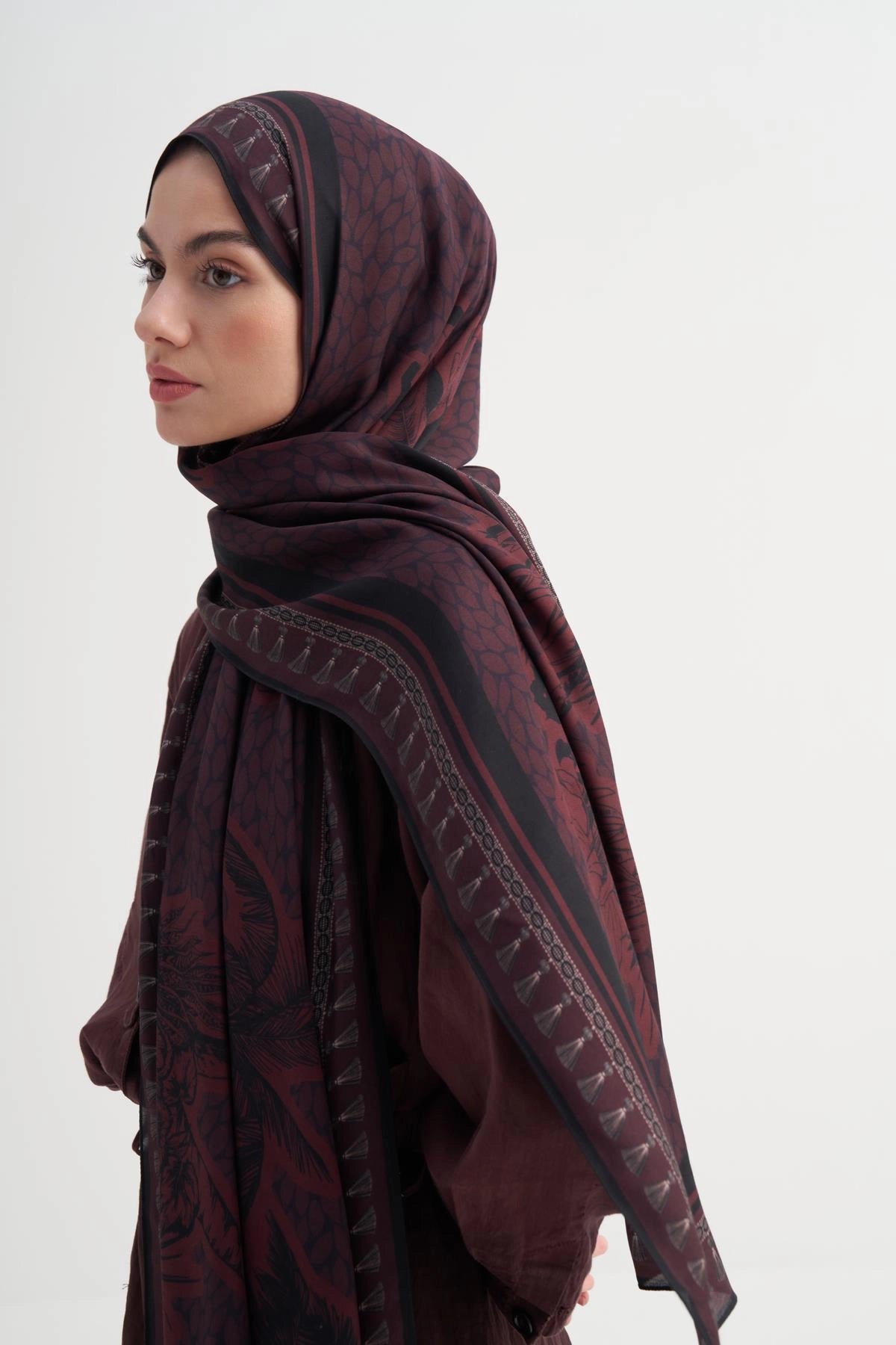 MÜHÜR - Bordo Viskon Şal