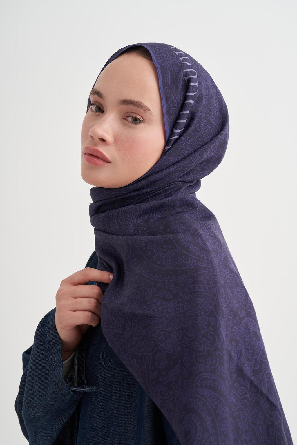 NAZENİN - Morcivert Floş Şal