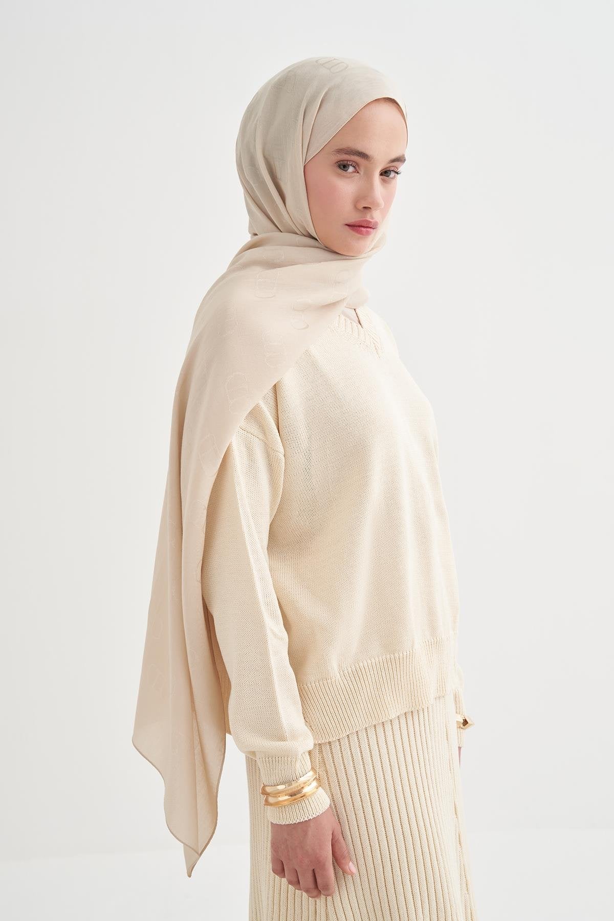 ALYA - Bej Pamuk Şal