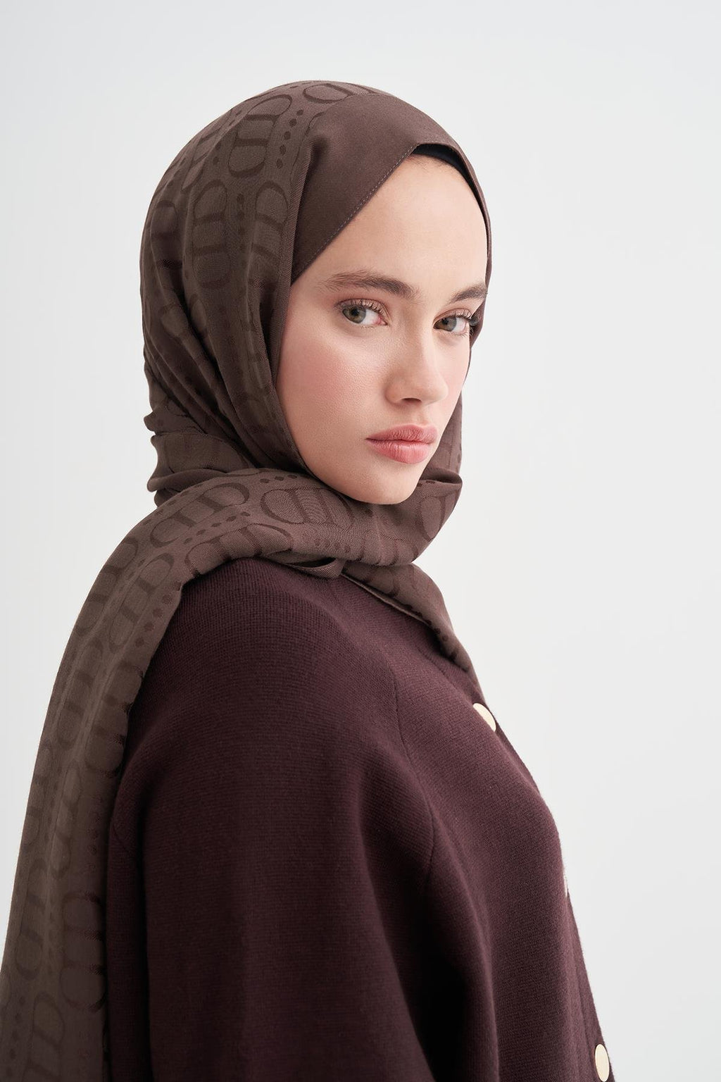 LİVA - Sütlü Kahve Pamuk Şal