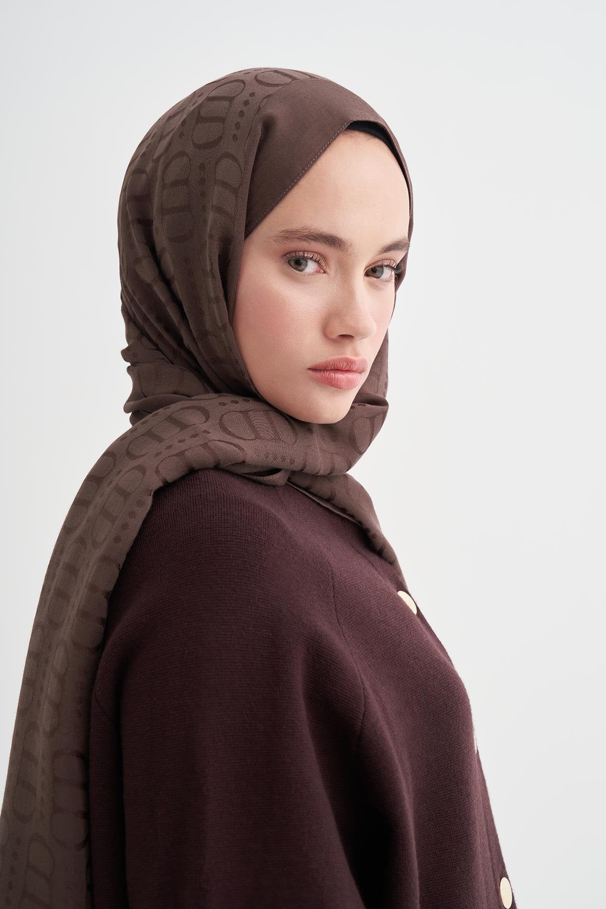 LİVA - Sütlü Kahve Pamuk Şal