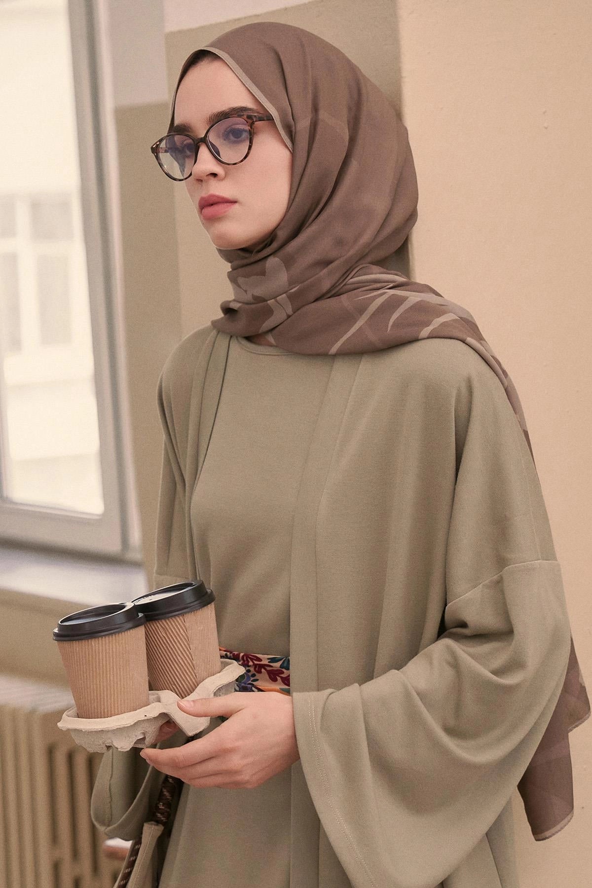 GİZLİ BAHÇE - Sütlü Kahve Floş Şal