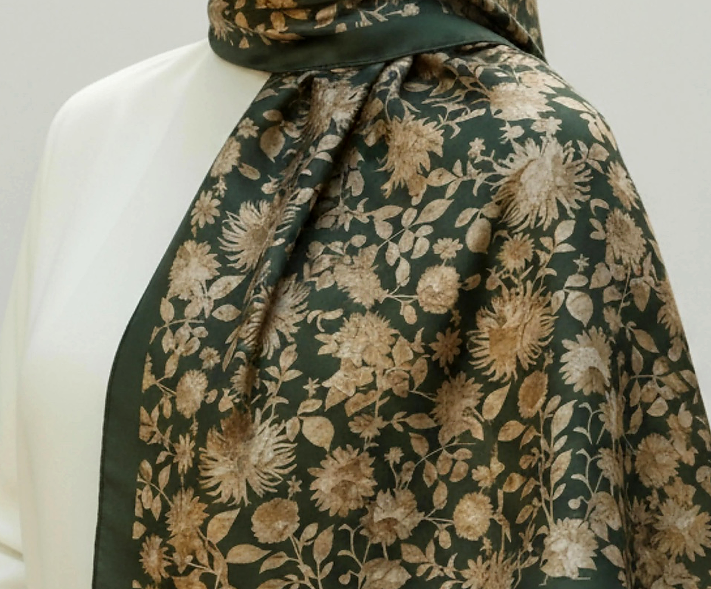 GONCA - Zümrüt Yeşil Çiçek Dokulu Şal