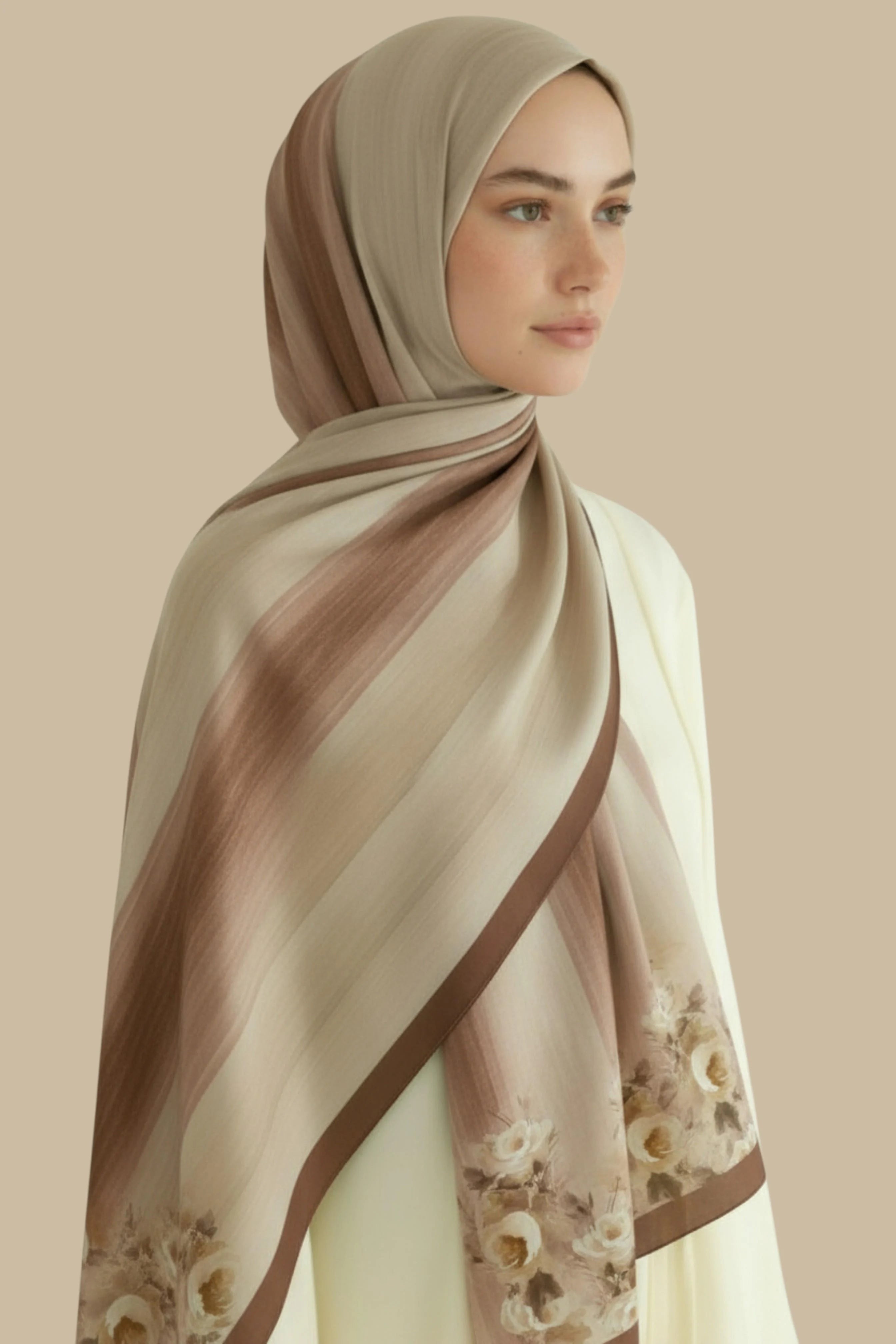 BAHAR - Karamel Kahve Viskon Şal